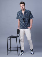 Stylish Camp Collar Resort Vibes, Beach Wear Regular Fit Indigo Shirt (NC-HS-517)