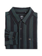 Plus Size Cotton 1 Pocket Regular Fit Smart Casual Shirt  - Dark Green - Style 1268