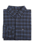 Plus Size Cotton 1 Pocket Regular Fit Smart Casual Shirt  - Blue - Style 1264