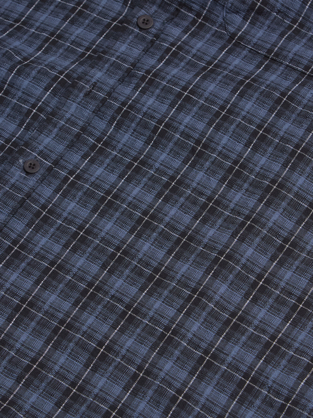 Plus Size Cotton 1 Pocket Regular Fit Smart Casual Shirt  - Blue - Style 1264