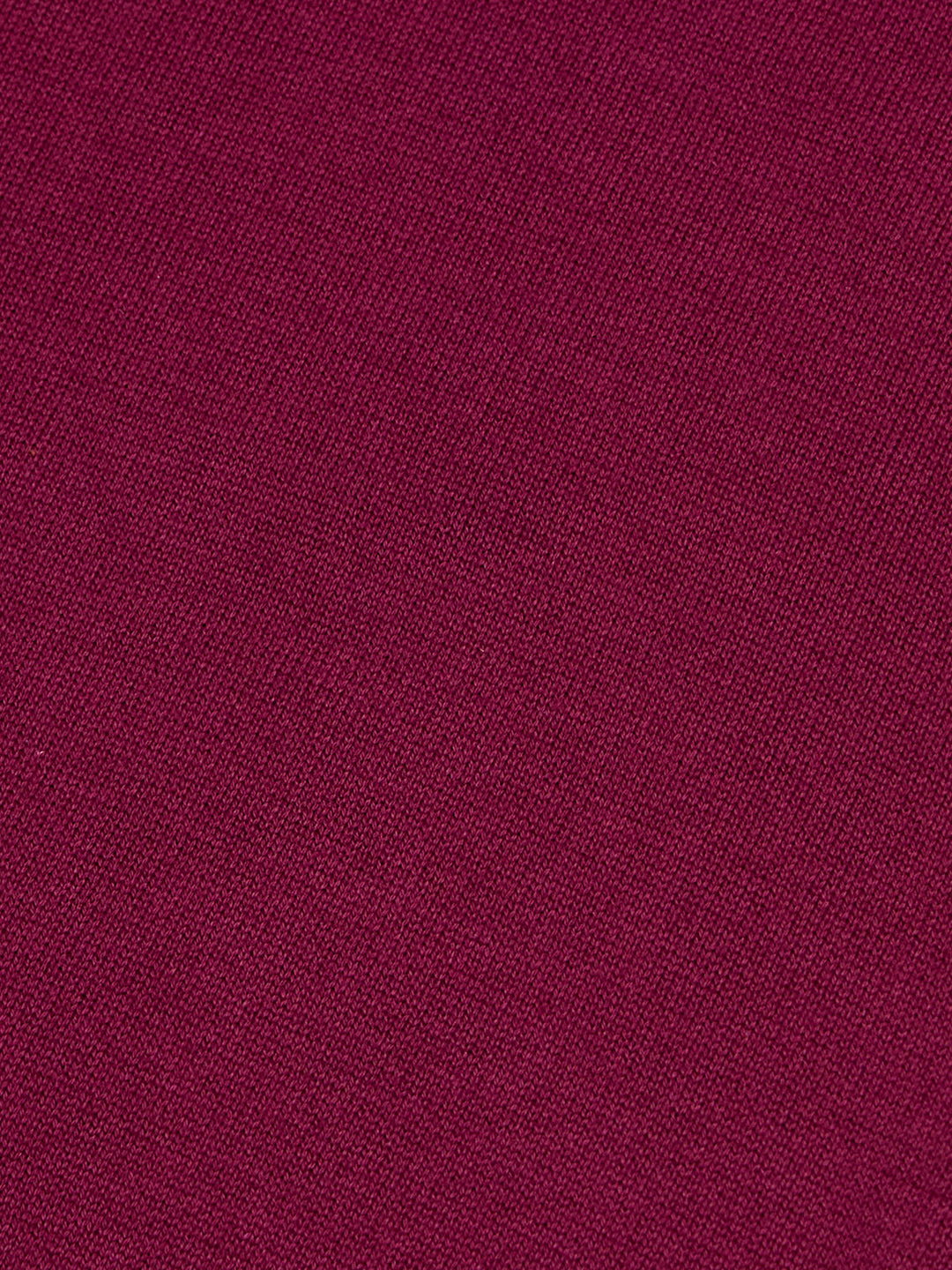 Flat Knit Full Sleeve Polo Ribbed T Shirt  - Maroon - Style 133