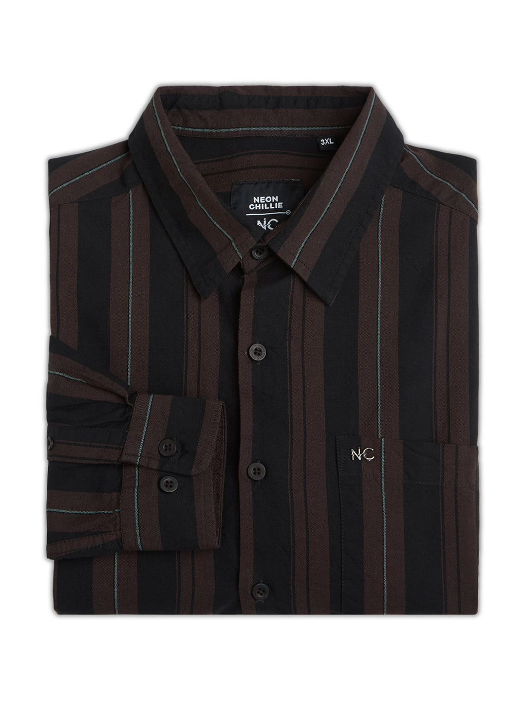 Plus Size Cotton 1 Pocket Regular Fit Smart Casual Shirt  - Coffee - Style 1268