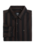 Plus Size Cotton 1 Pocket Regular Fit Smart Casual Shirt  - Coffee - Style 1268