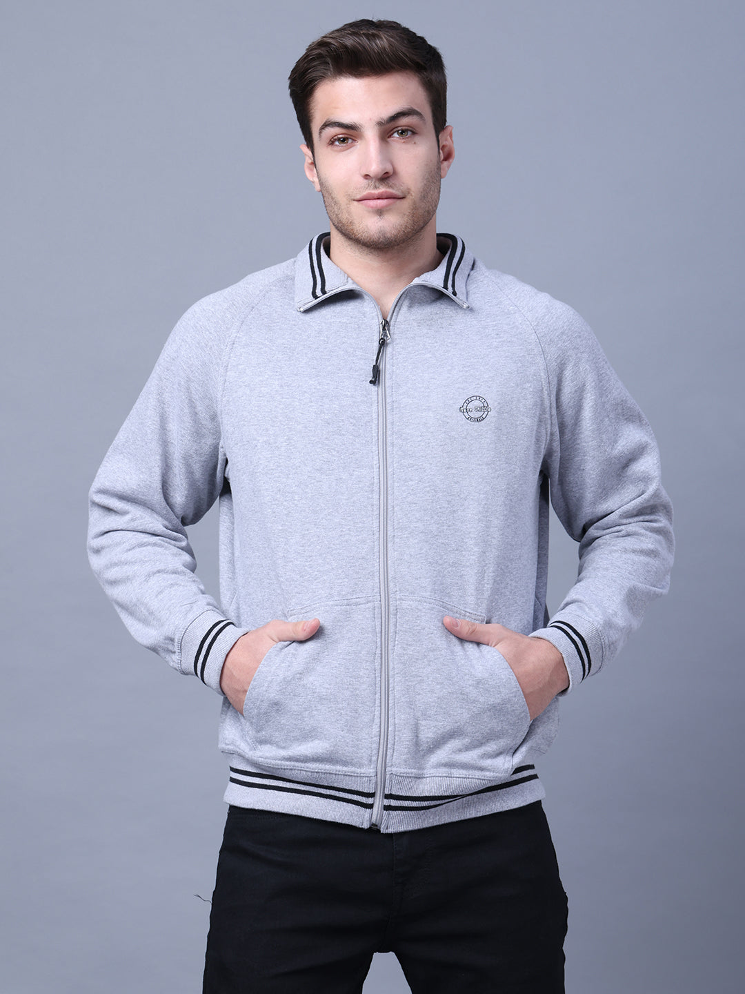 Men's Classic Gray Zip-Up Sweatshirt Style Code- NC-WNTR-701-Grey