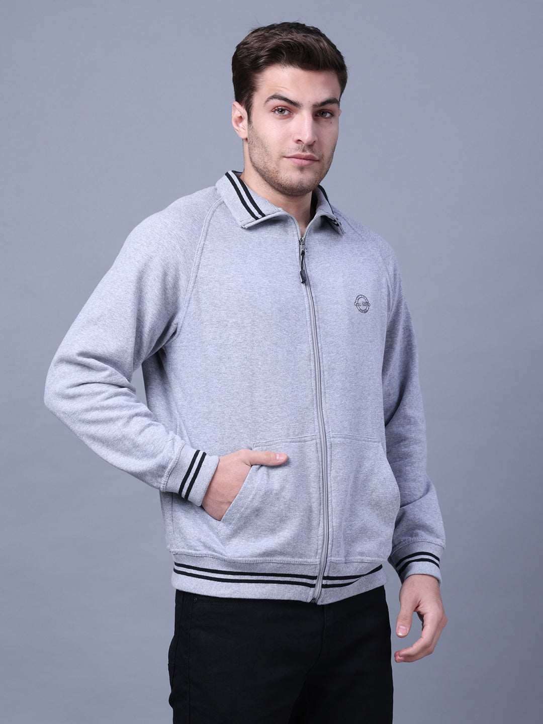 Men's Classic Gray Zip-Up Sweatshirt Style Code- NC-WNTR-701-Grey