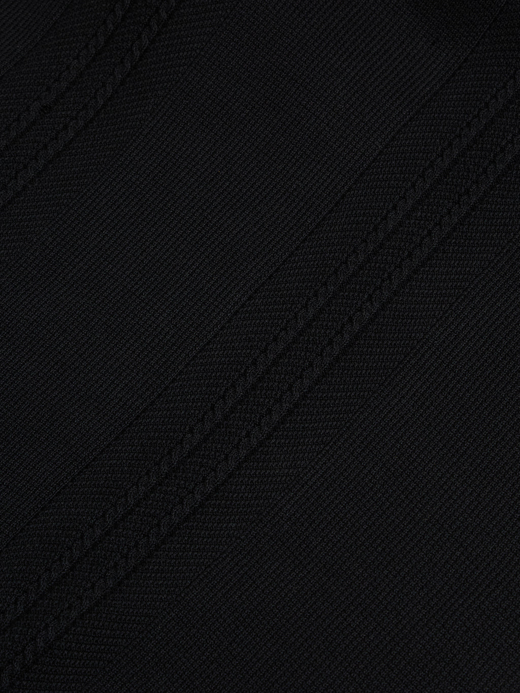 Flat Knit Full Sleeve Polo Ribbed T Shirt  - Black - Style 136