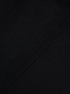 Flat Knit Full Sleeve Polo Ribbed T Shirt  - Black - Style 136