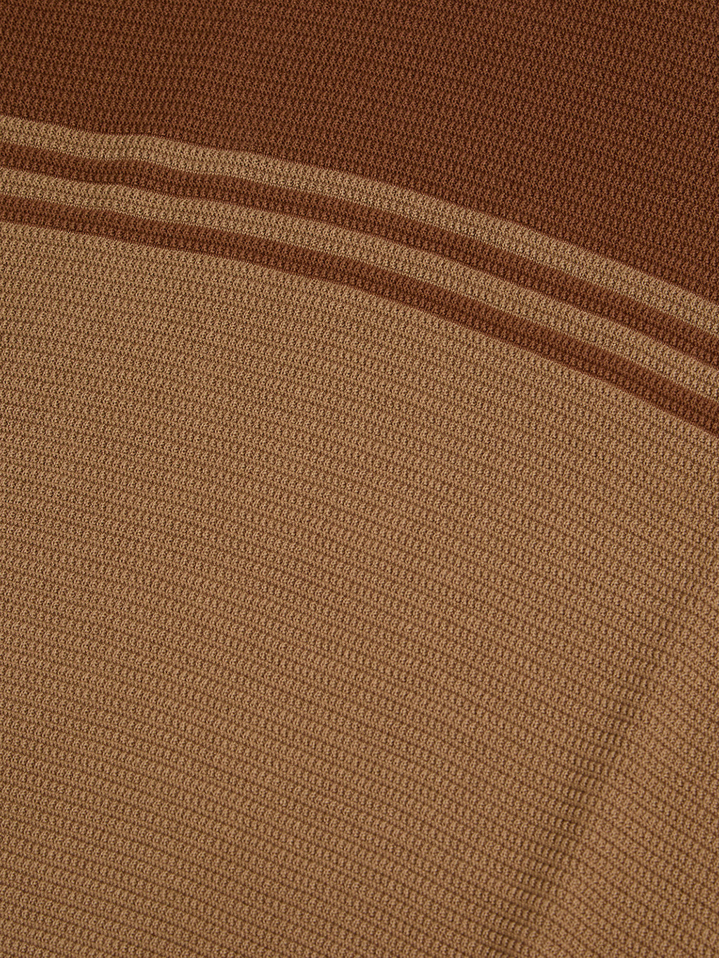 Flat Knit Full Sleeve Polo Ribbed T Shirt  - Brown - Style 135