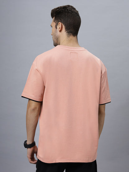 Dusky Pink Oversize 100% Cotton Heavy GSM Crew Neck T-Shirt NC-OS-101