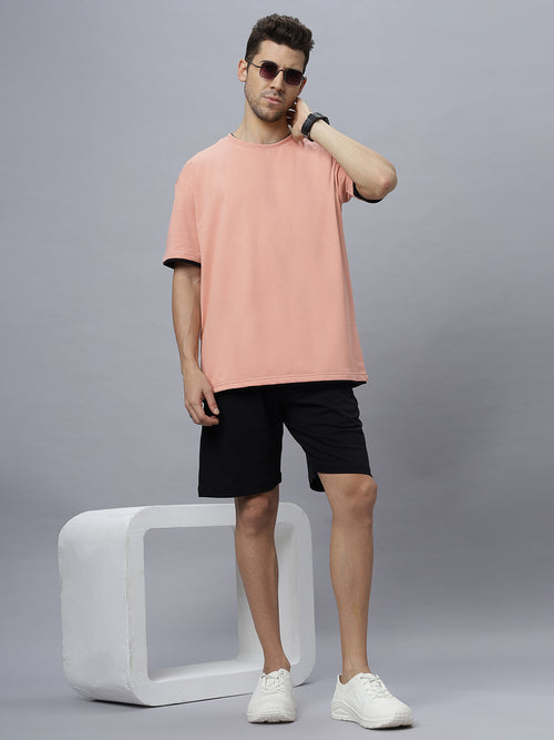 Dusky Pink Oversize 100% Cotton Heavy GSM Crew Neck T-Shirt NC-OS-101
