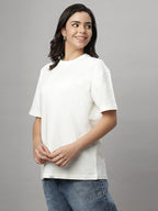 White Oversize Crew Neck Tee Shirt ( NC-OS-101 )