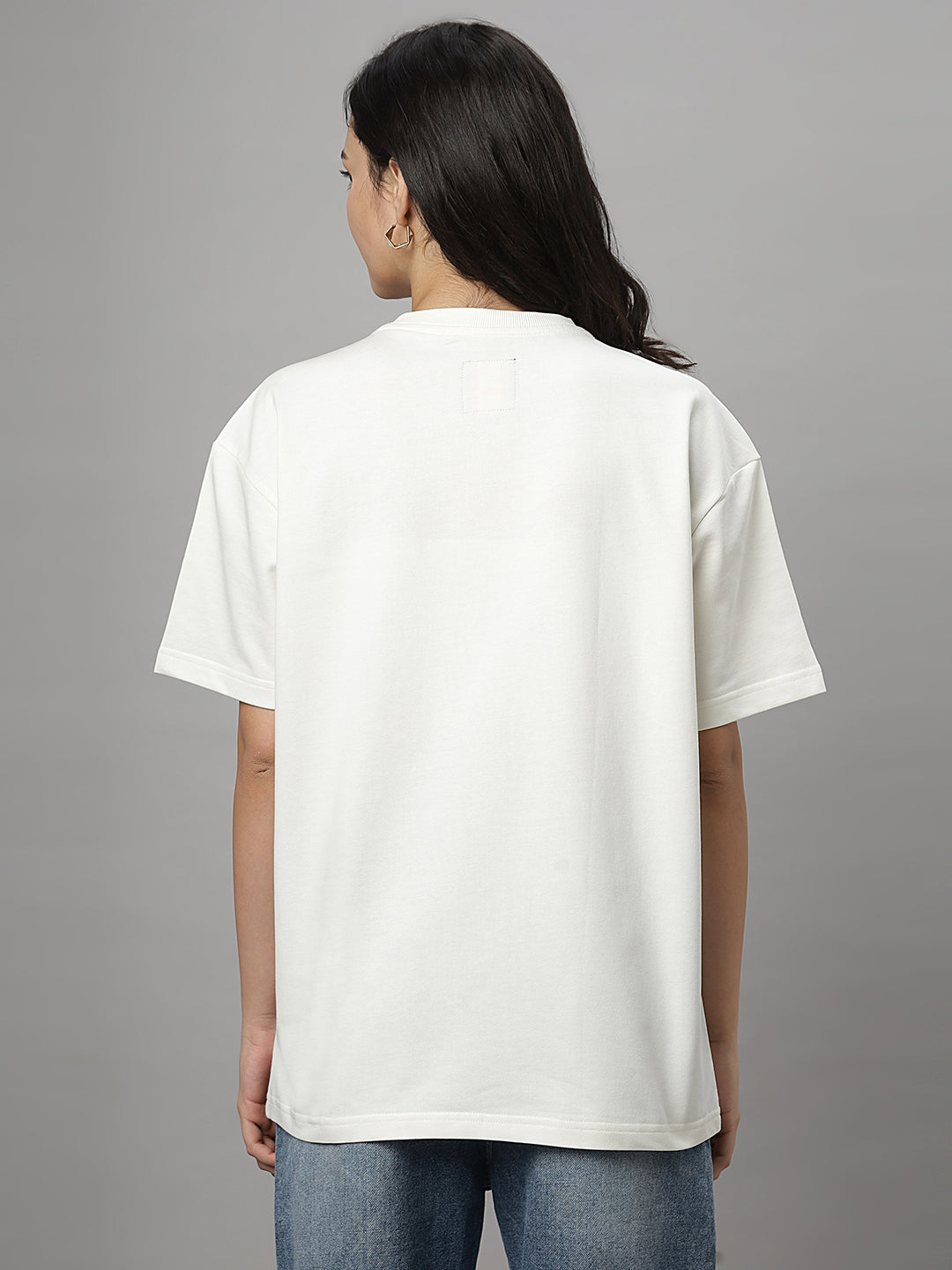 White Oversize Crew Neck Tee Shirt ( NC-OS-101 )