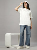 White Oversize Crew Neck Tee Shirt ( NC-OS-101 )