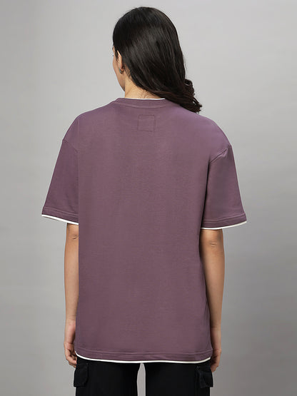 Brown Oversize Unisex Crew Neck Tee Shirt ( NC-OS-102 )