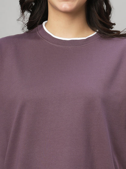 Brown Oversize Unisex Crew Neck Tee Shirt ( NC-OS-102 )