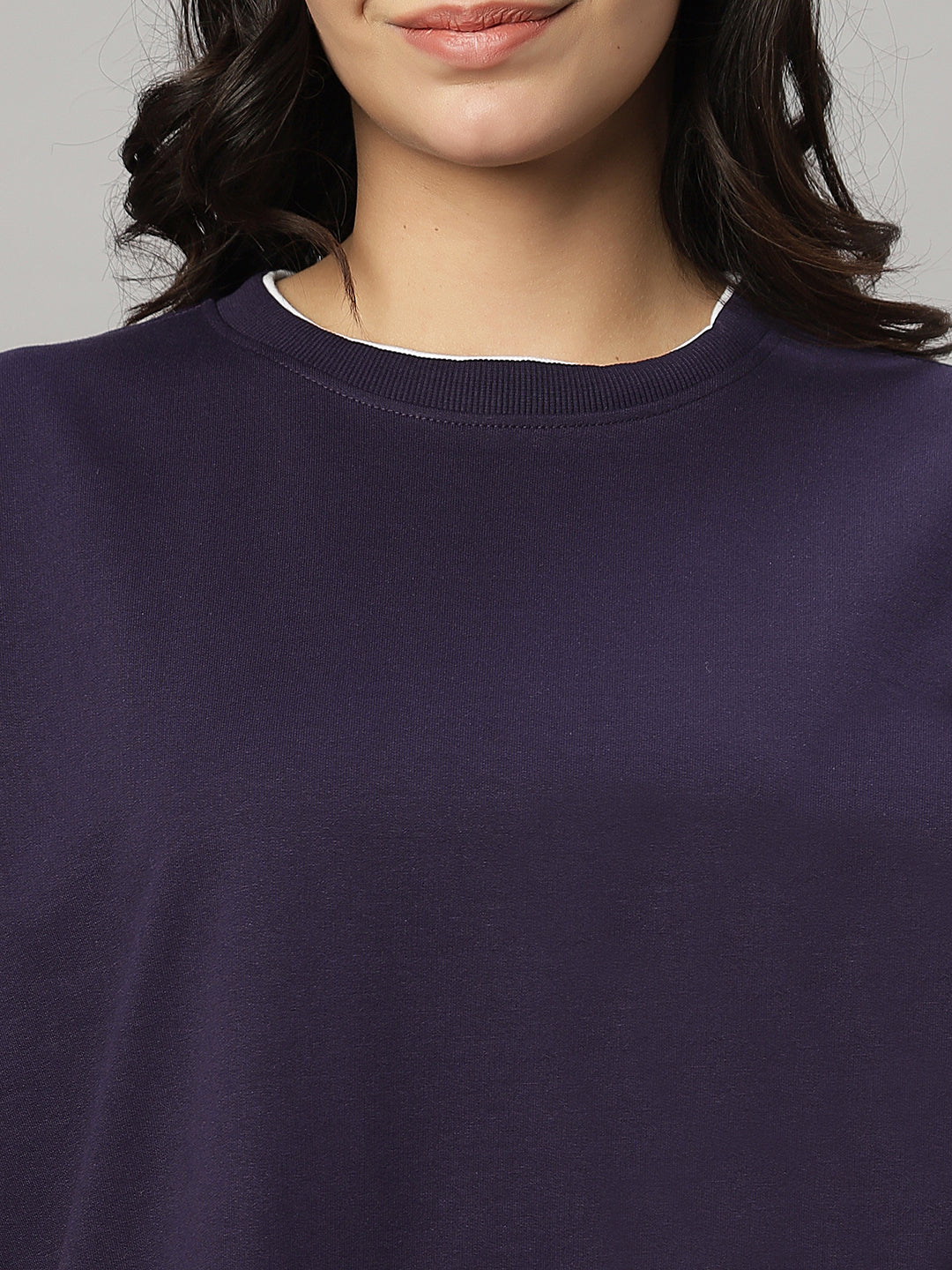 Purple Oversize Unisex Crew Neck Tee Shirt ( NC-OS-102 )