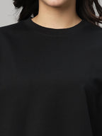 Black Oversize Unisex Crew Neck Tee Shirt ( NC-OS-101 )
