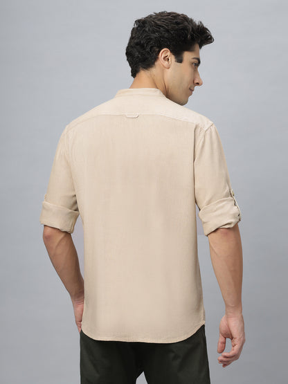 Linen Cotton Beige Full Sleeve Shirt ( NC-FS-2K04 )