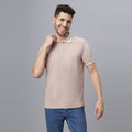 Beige Solid Regular Fit Cotton Lycra Polo Collar T-shirt (NC-109-POLO-BEIGE)