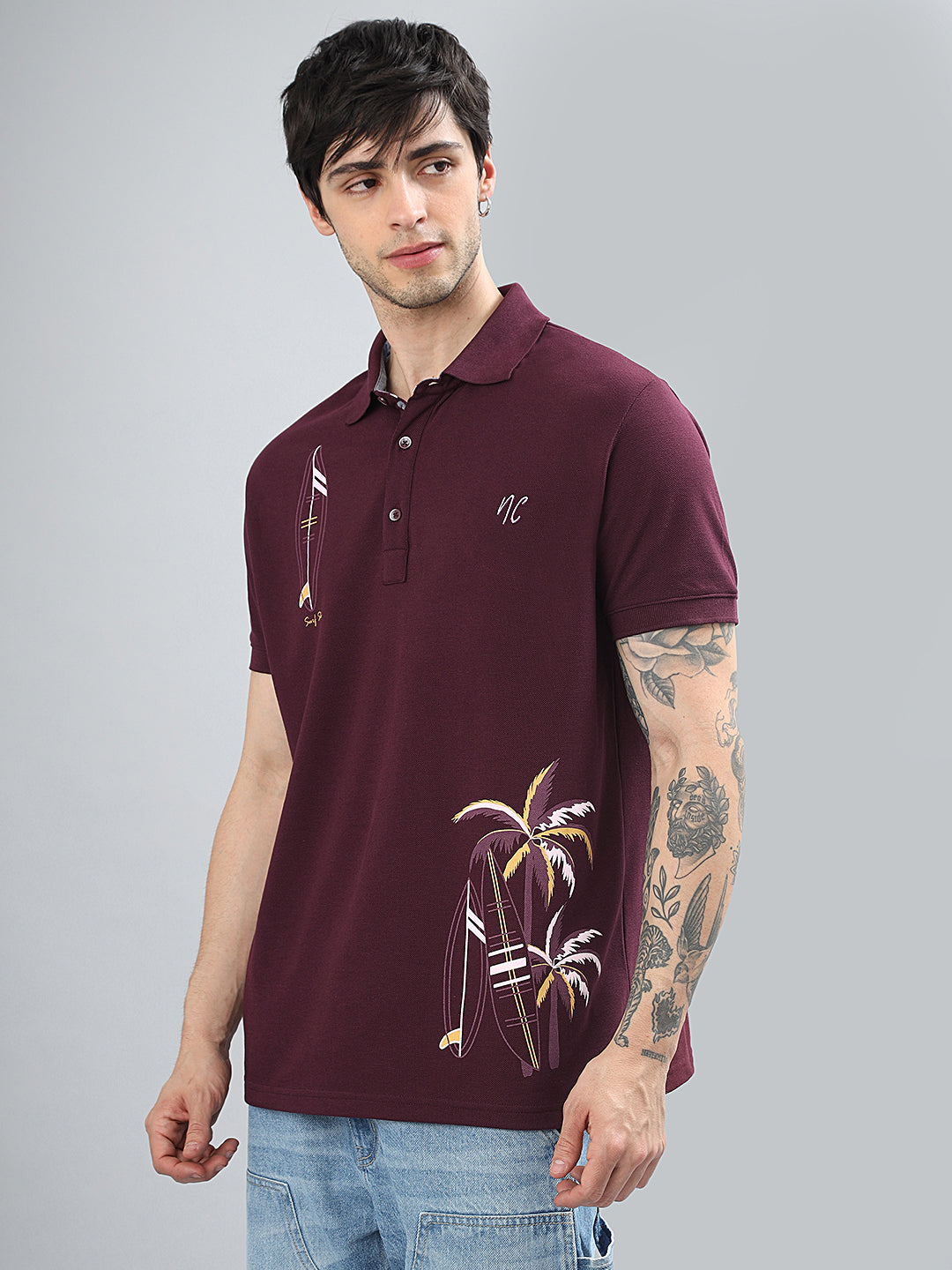 Neon Chillie Polo T-shirt for Men (NC-112-Wine)
