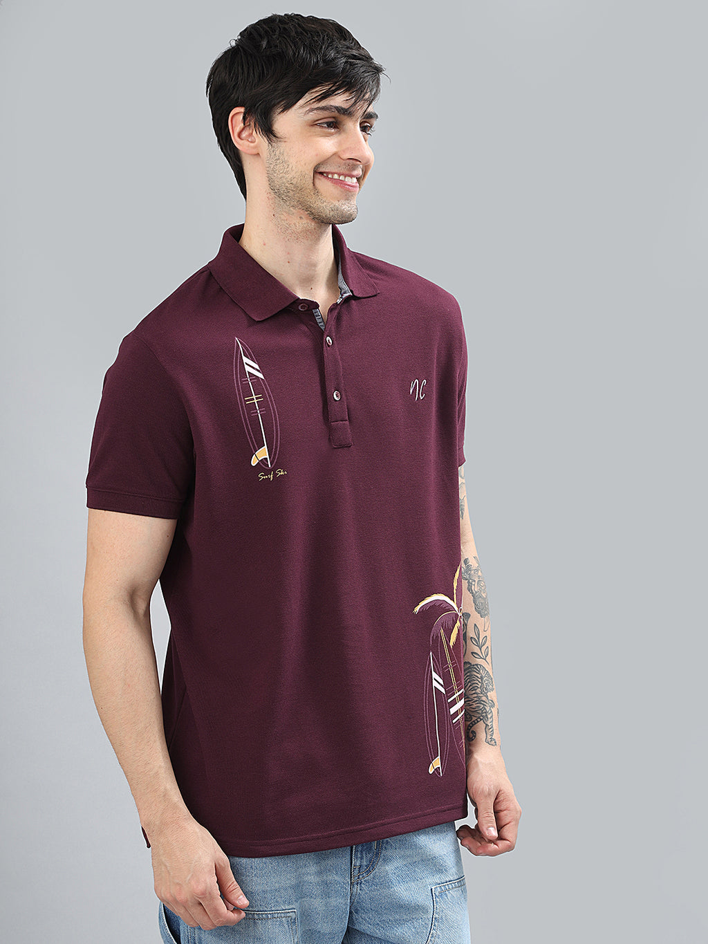 Neon Chillie Polo T-shirt for Men (NC-112-Wine)