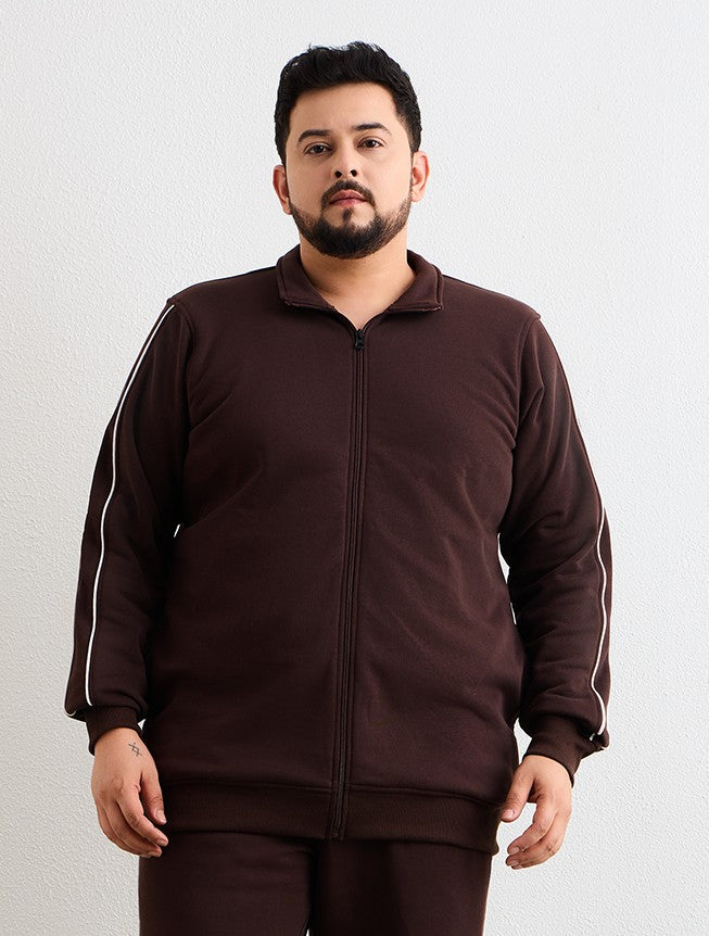 Sweat Shirt Jacket Style - 711-Coffee