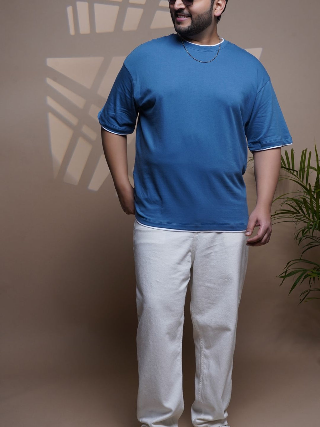 Crew Neck Half sleeve T Shirt - NC-Plus-101-Blue