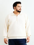 White Sweat Shirt Plus size Full Sleeve - 709-White