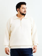 White Sweat Shirt Plus size Full Sleeve - 709-White