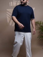 Crew Neck Half sleeve T Shirt - NC-Plus-101-Navy