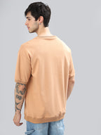 Drop-Shoulder Sleeves Heavy GSM Pure Cotton Oversize Fit T-shirt (NC-113-Peach)