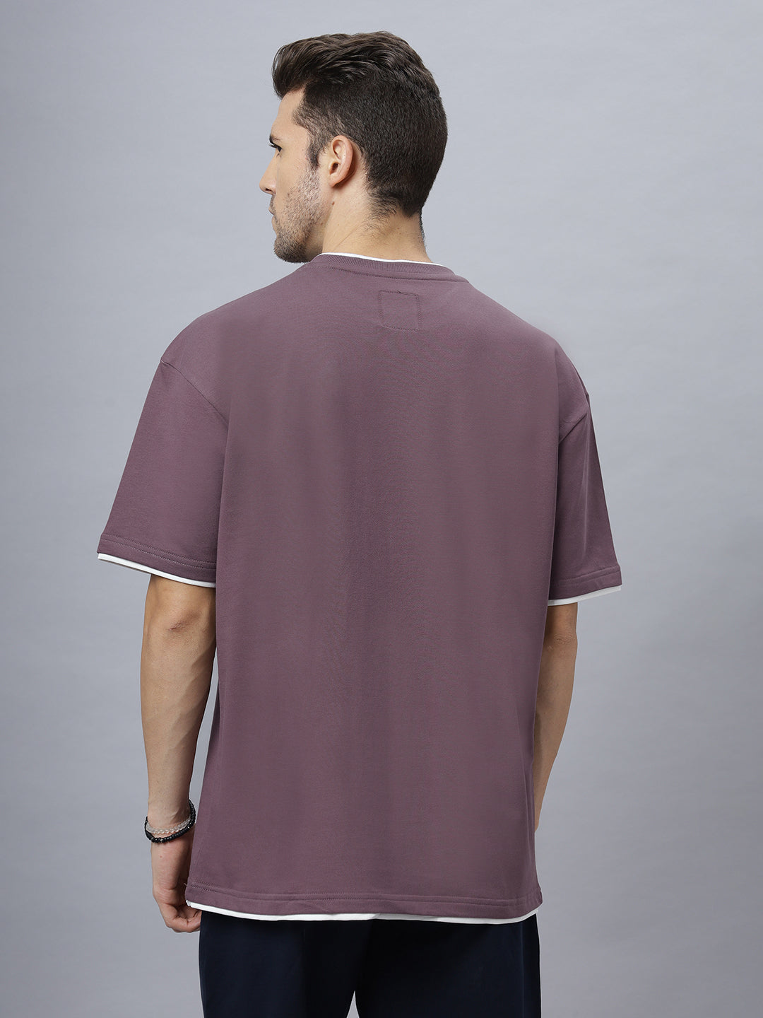 Drop-Shoulder Sleeves Heavy GSM Pure Cotton Oversize Fit T-shirt (NC-OS-102-Brown)