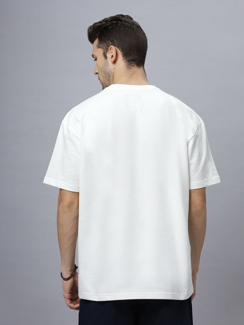 Drop-Shoulder Sleeves Heavy GSM Pure Cotton Oversize Fit T-shirt (NC-OS-101-White)