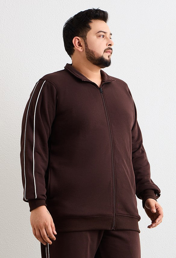 Sweat Shirt Jacket Style - 711-Coffee