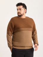 Flat Knit Full Sleeve Polo Ribbed T Shirt  - Brown - Style 135