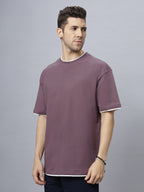 Drop-Shoulder Sleeves Heavy GSM Pure Cotton Oversize Fit T-shirt (NC-OS-102-Brown)