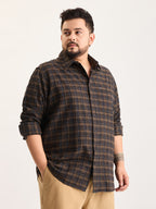 Plus Size Cotton 1 Pocket Regular Fit Smart Casual Shirt  - Black - Style 1264