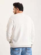 Flat Knit Full Sleeve Polo Ribbed T Shirt  - White - Style 133