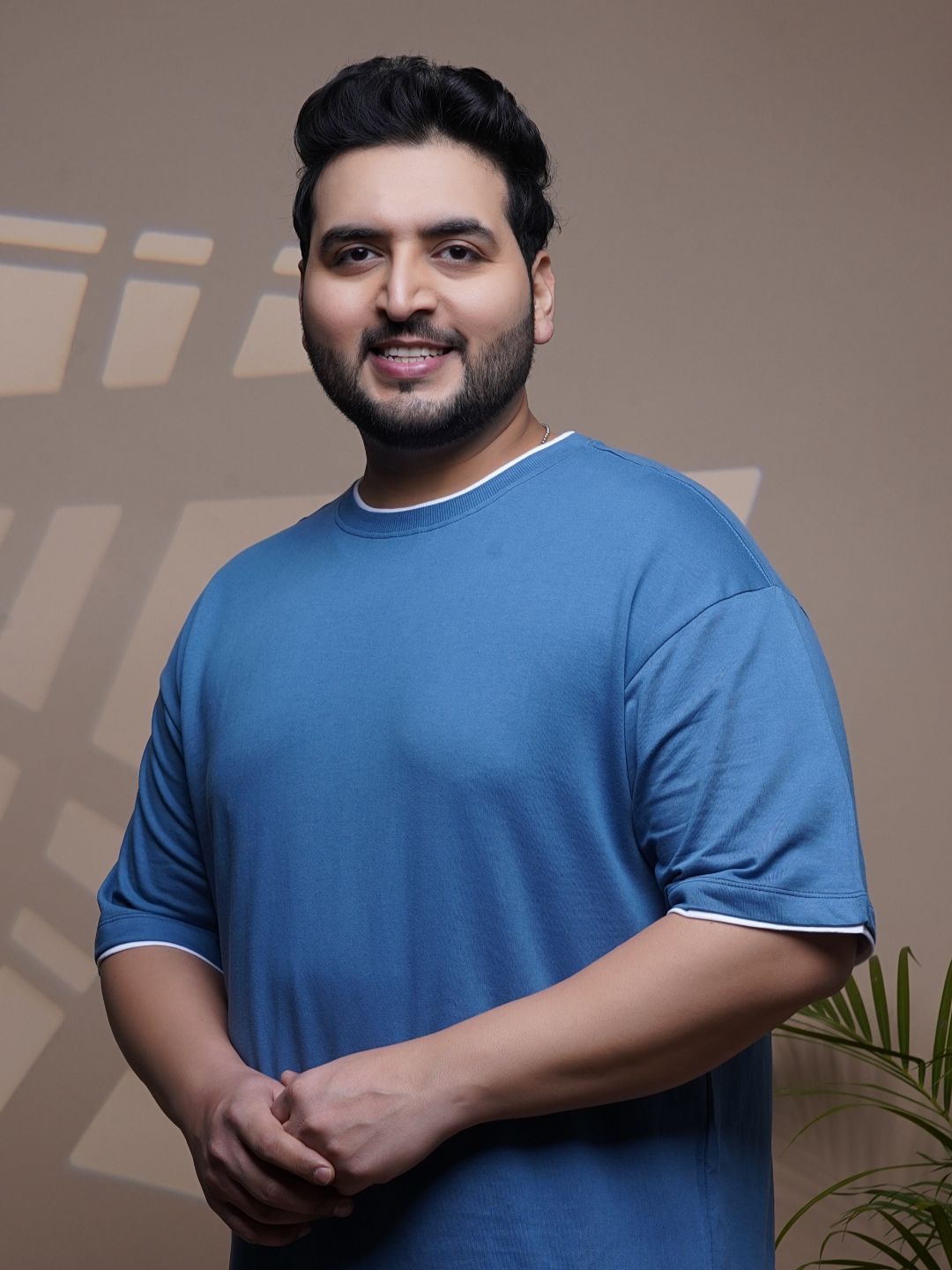 Crew Neck Half sleeve T Shirt - NC-Plus-101-Blue