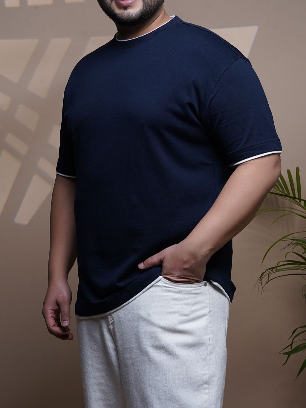 Crew Neck Half sleeve T Shirt - NC-Plus-101-Navy