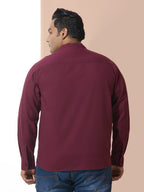 Men Cotton Linen 2 Pocket Regular Fit Smart Casual Shirt - Style- NC-2k53-Wine