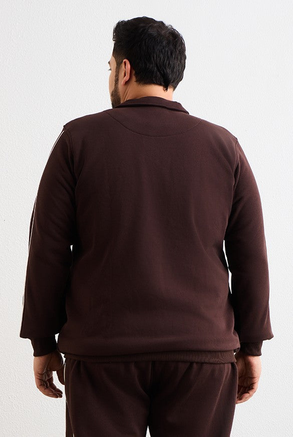 Sweat Shirt Jacket Style - 711-Coffee