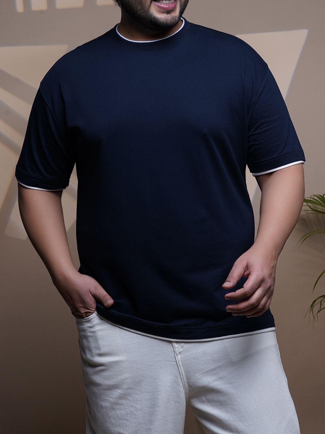 Crew Neck Half sleeve T Shirt - NC-Plus-101-Navy