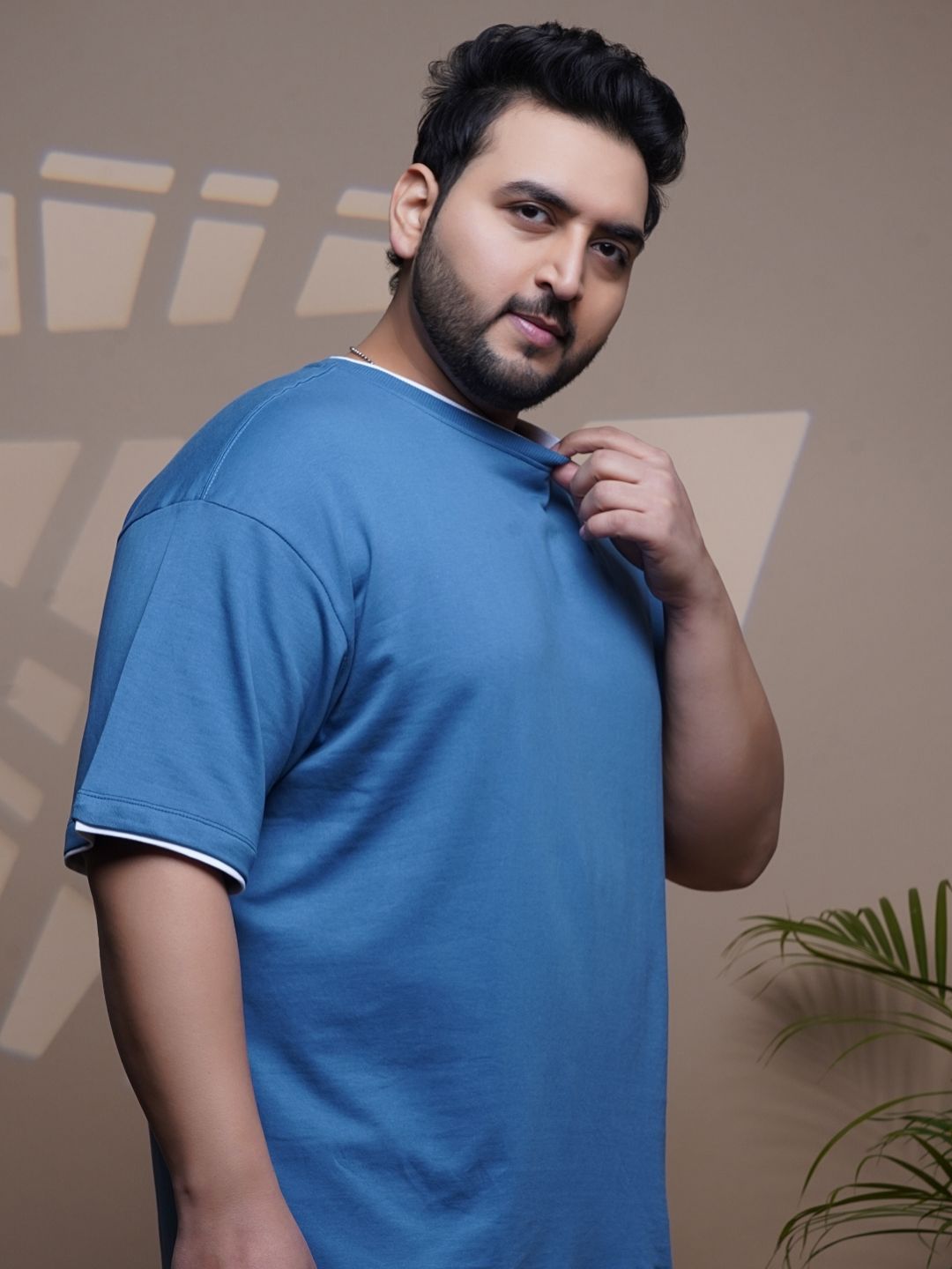 Crew Neck Half sleeve T Shirt - NC-Plus-101-Blue