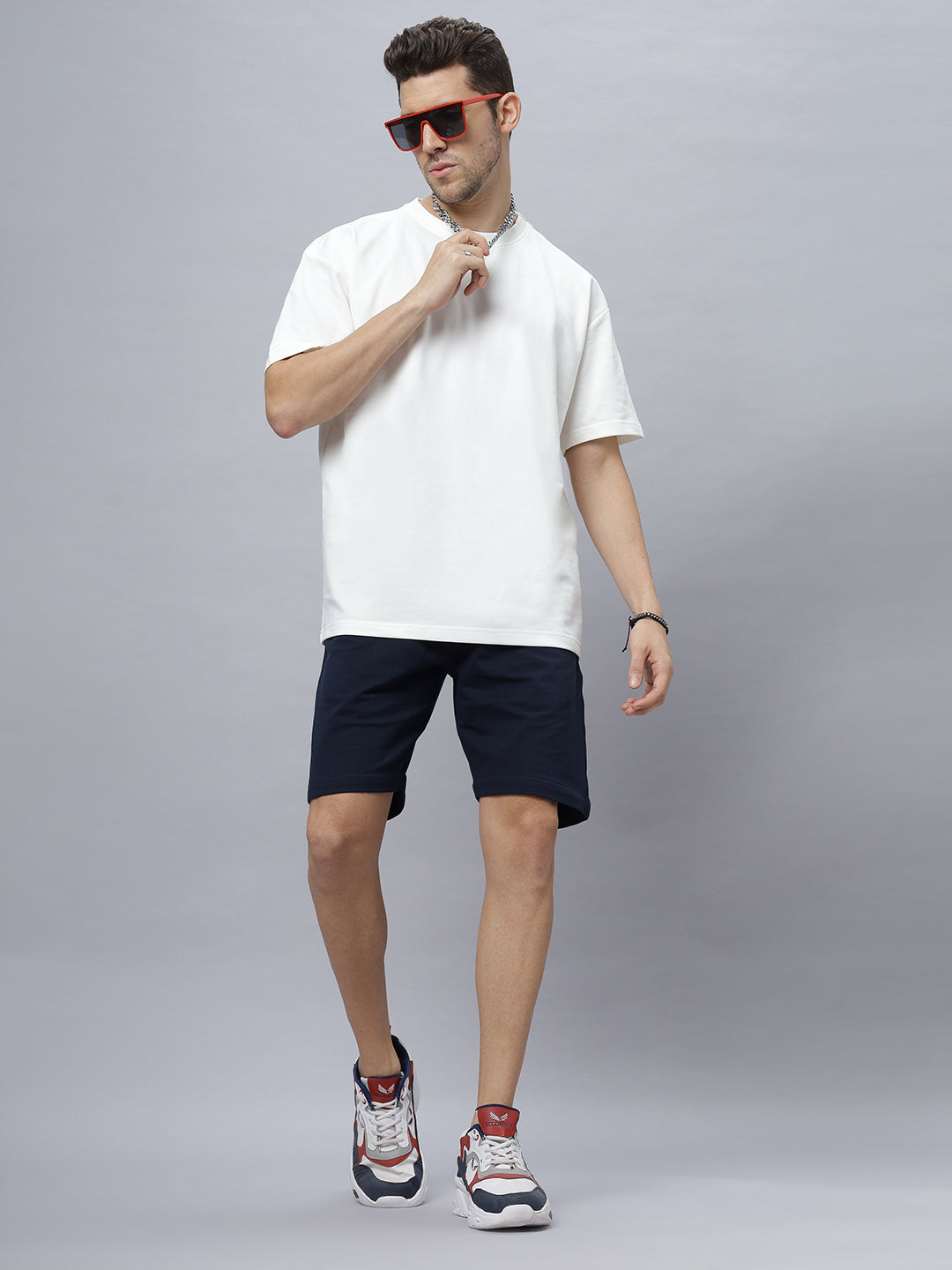 Drop-Shoulder Sleeves Heavy GSM Pure Cotton Oversize Fit T-shirt (NC-OS-101-White)