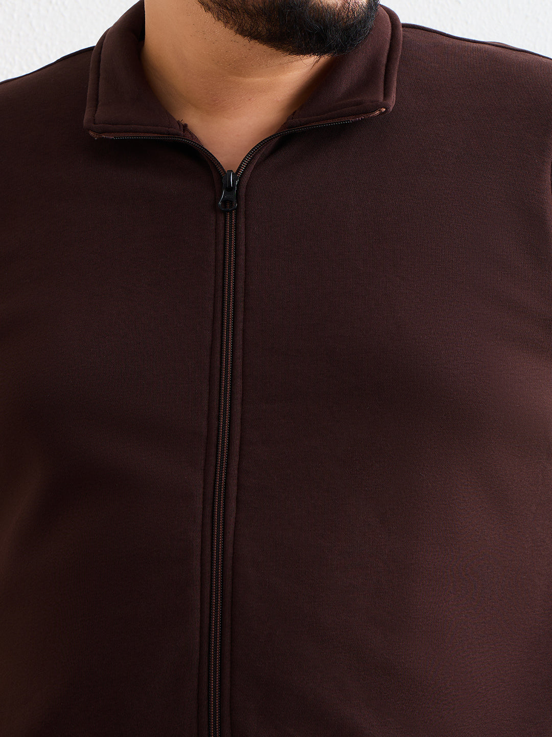 Sweat Shirt Jacket Style - 711-Coffee