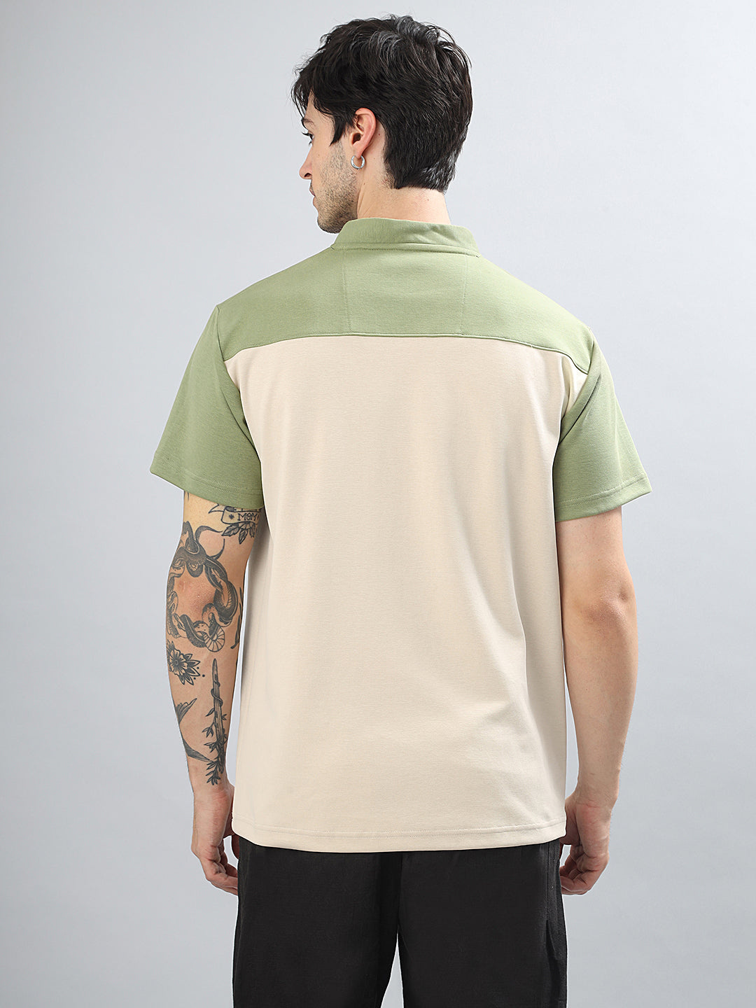 Neon Chillie Zipper T-shirt for Men (NC-114-Olive)