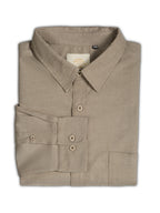 Plus Size Cotton Oxford Lycra Shirt 1 Pocket Regular Fit Smart Casual Shirt, Style-Plus-2k52-khaki