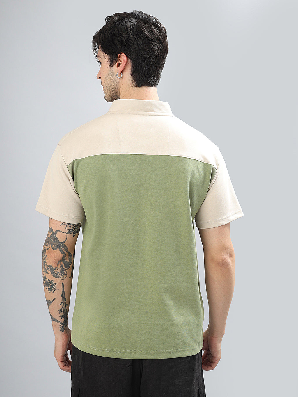 Neon Chillie Zipper T-shirt for Men (NC-114-Beige)