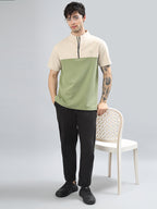 Neon Chillie Zipper T-shirt for Men (NC-114-Beige)